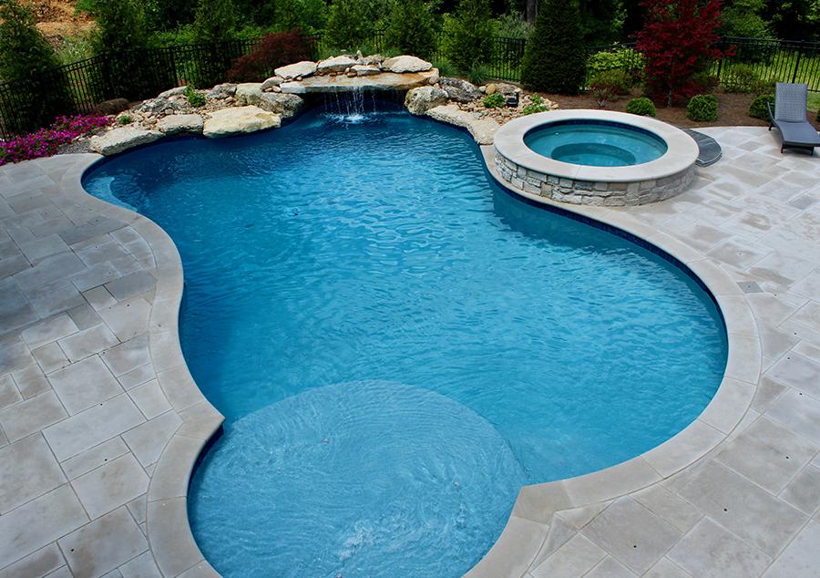Shotcrete Custom Pools Backyard, Inground Pools With Waterfalls And Hot Tubs